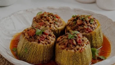 Evde Fırında Kıymalı Kabak Dolması Yapımı