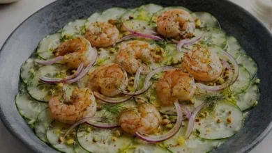 Gurme Bir Lezzet Karidesli Salatalık Carpaccio Tarifi