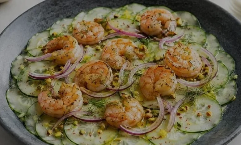 Gurme Bir Lezzet Karidesli Salatalık Carpaccio Tarifi