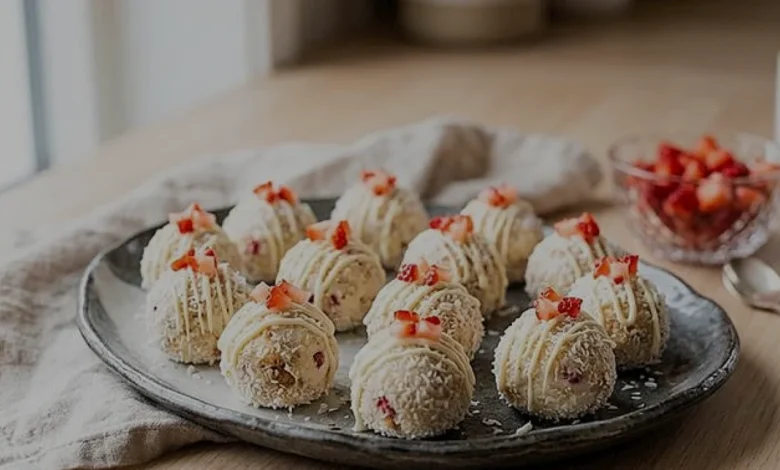 Pişmeyen Çilekli Cheesecake Topları Nasıl Hazırlanır
