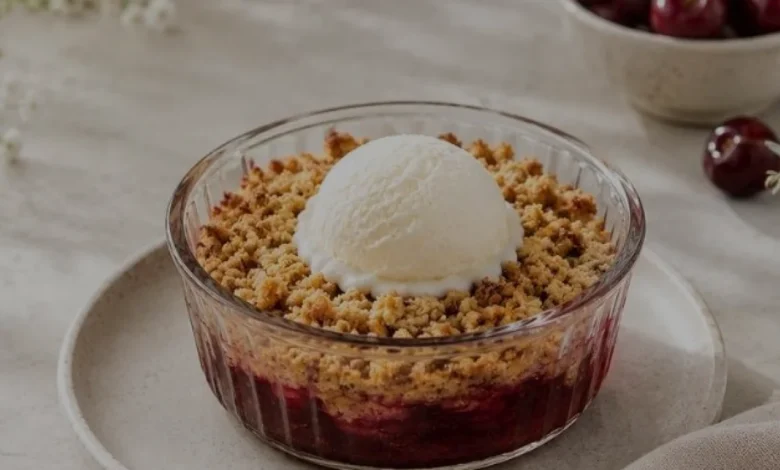 Porsiyonluk Vişneli Crumble Hazırlama Yöntemi