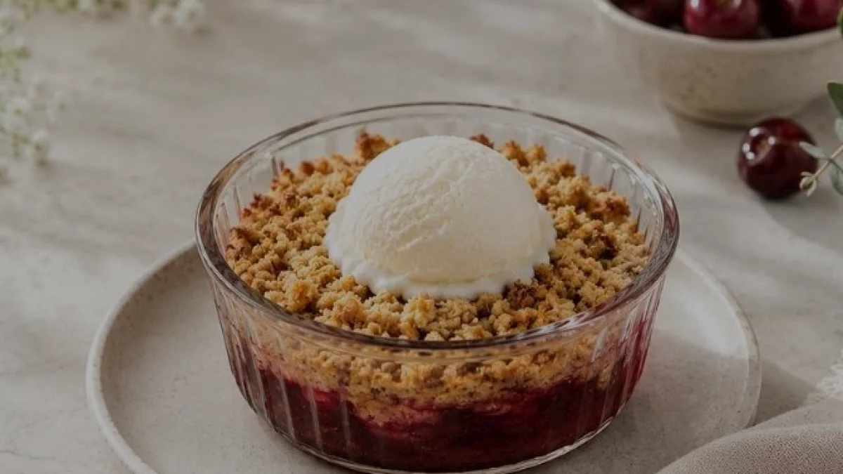 Porsiyonluk Vişneli Crumble Hazırlama Yöntemi