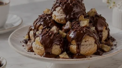Evde Çikolata Soslu Kestaneli Profiterol Yapımı