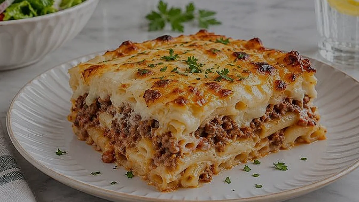 Kıymalı Beşamel Soslu Fırın Makarna Yapımı